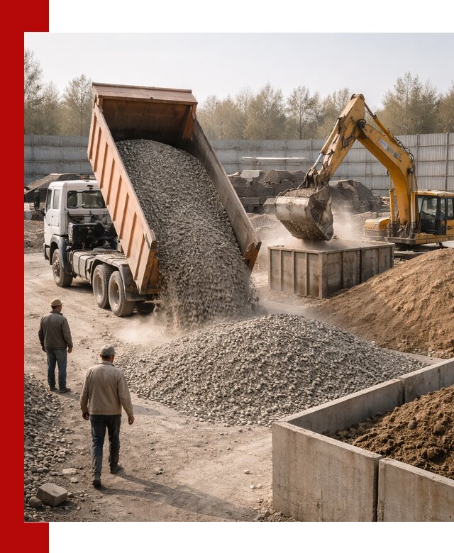 Доставка нерудных материалов с погрузкой и разгрузкой в Людинове