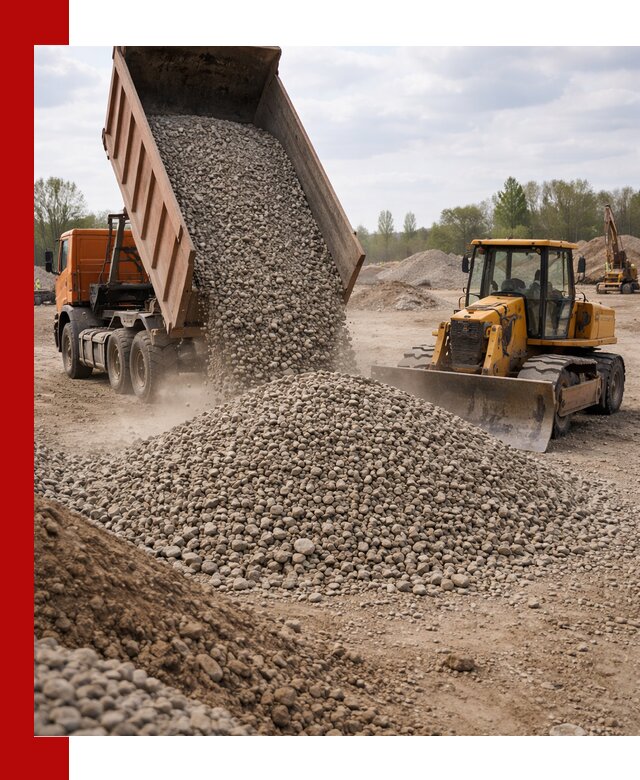 Доставка гравийного щебня фракции 40-70 в Людинове