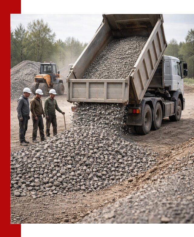 Доставка гравийного щебня фракции 70-120 в Людинове