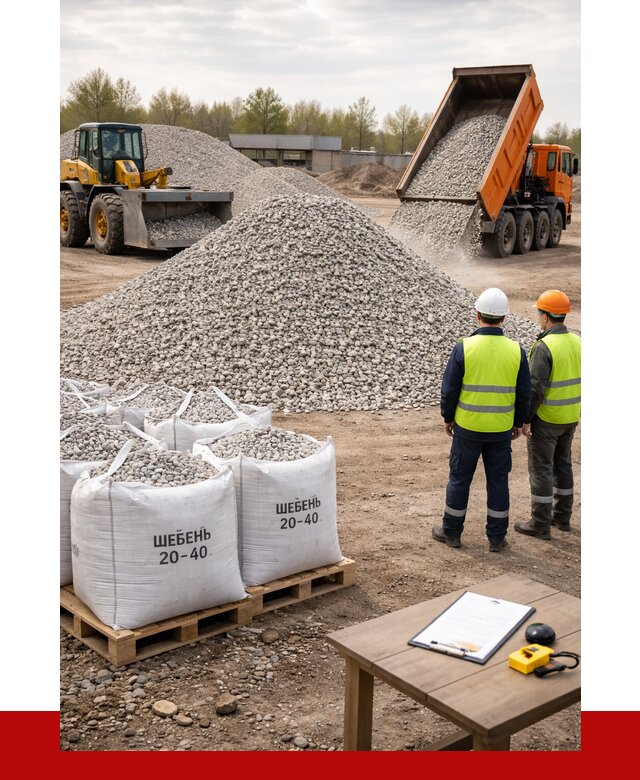 Известняковый щебень 20-40 в Людинове от 2137 р. ПРОНЕРУДЛюд