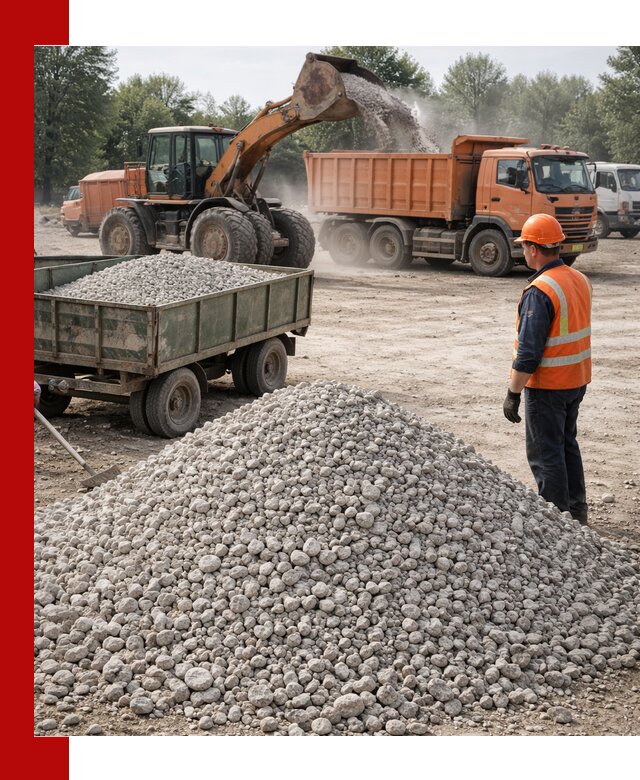 Доставка известнякового щебня фракция 20–40 в Людинове