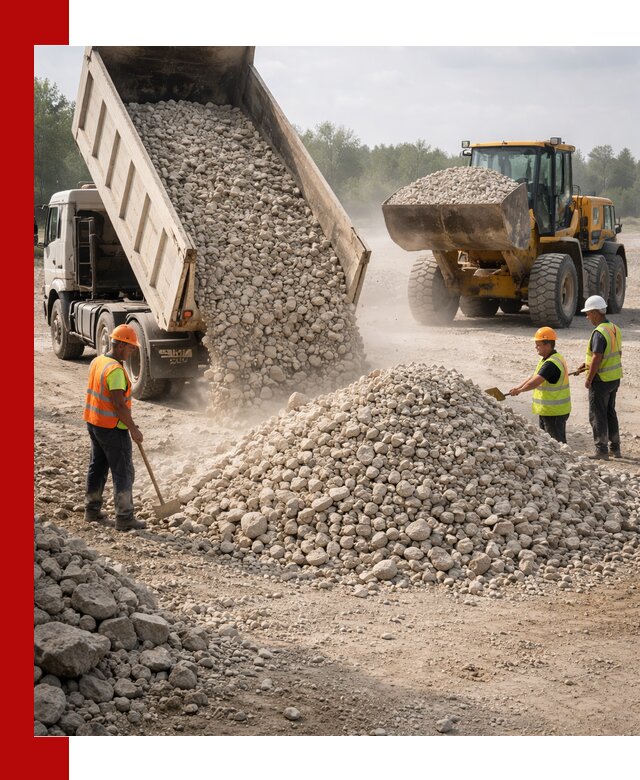 Доставка известнякового щебня фр. 40-70 в Людинове