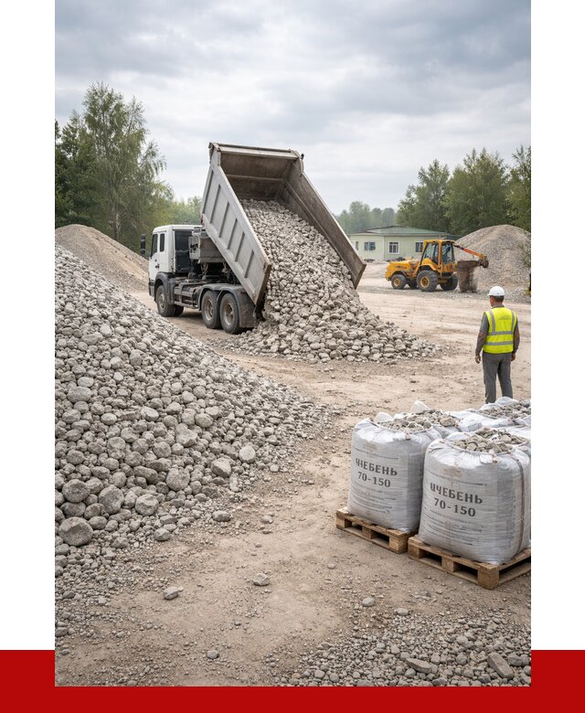 Известняковый щебень фракция 70-150 в Людинове от 1272 р. | ПРОНЕРУДЛюд