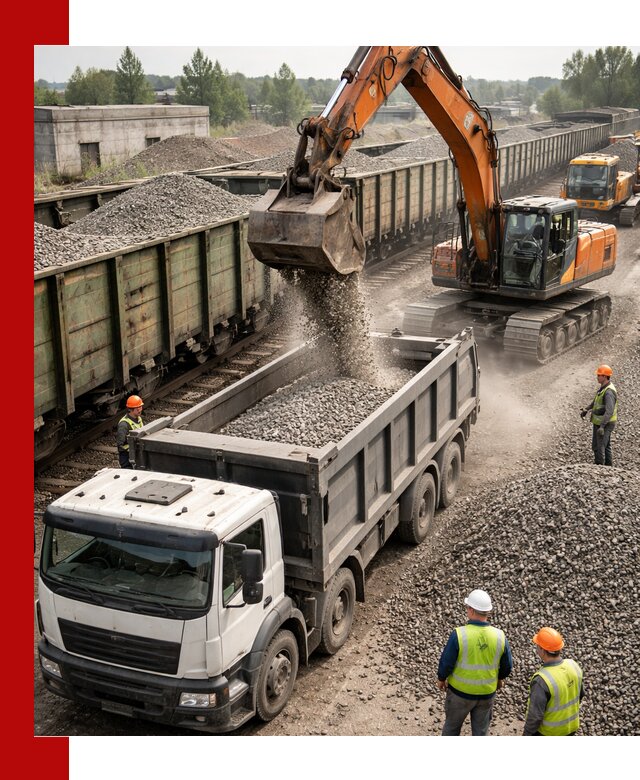 Железнодорожный щебень фракция 25–60 для поставок в Людинове