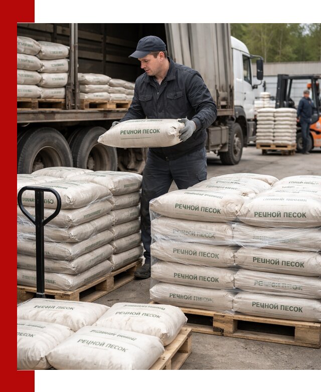 Речной песок в мешках с доставкой в Людинове