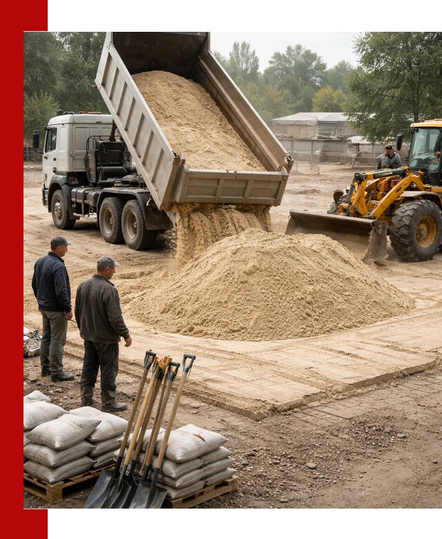 Доставка мытого песка в Людинове с самосвалами по выгодной цене