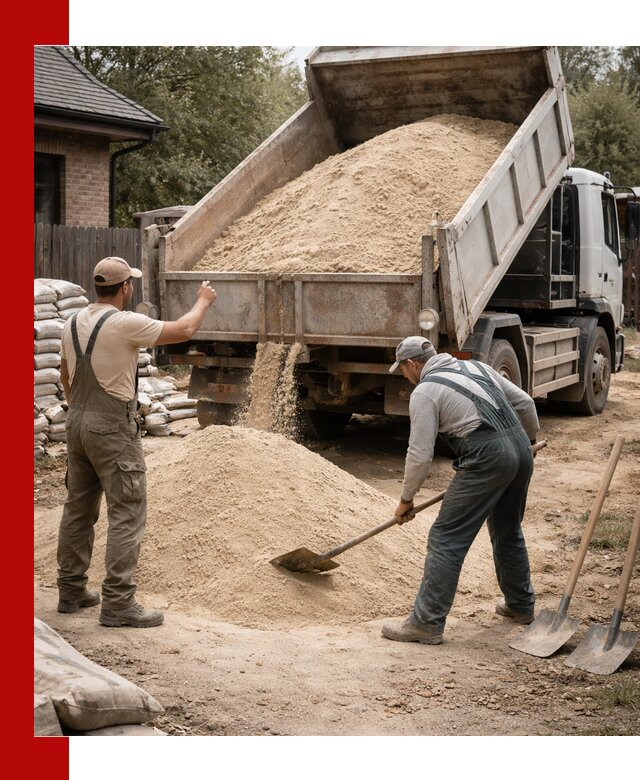 Песок для штукатурки с доставкой в Людинове качественный и чистый