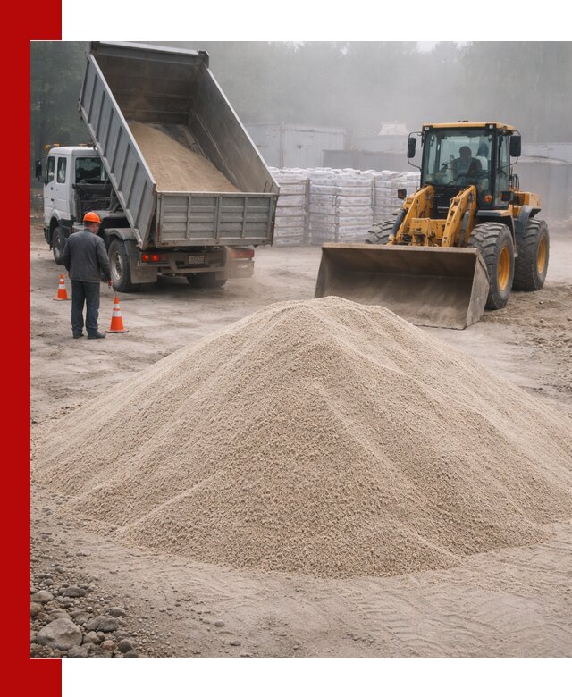 Кварцевый песок фракция 0–8 для стройработ в Людинове