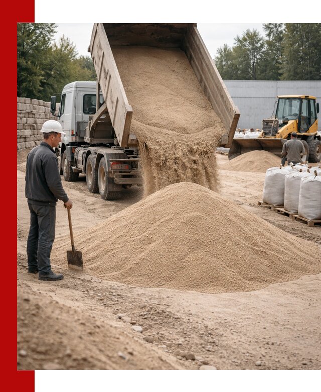 Кварцевый песок фракция 0–3 мм с доставкой в Людинове