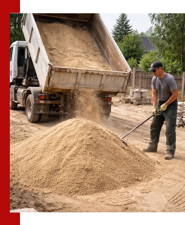 Доставка сухого песка самосвалами в Людинове