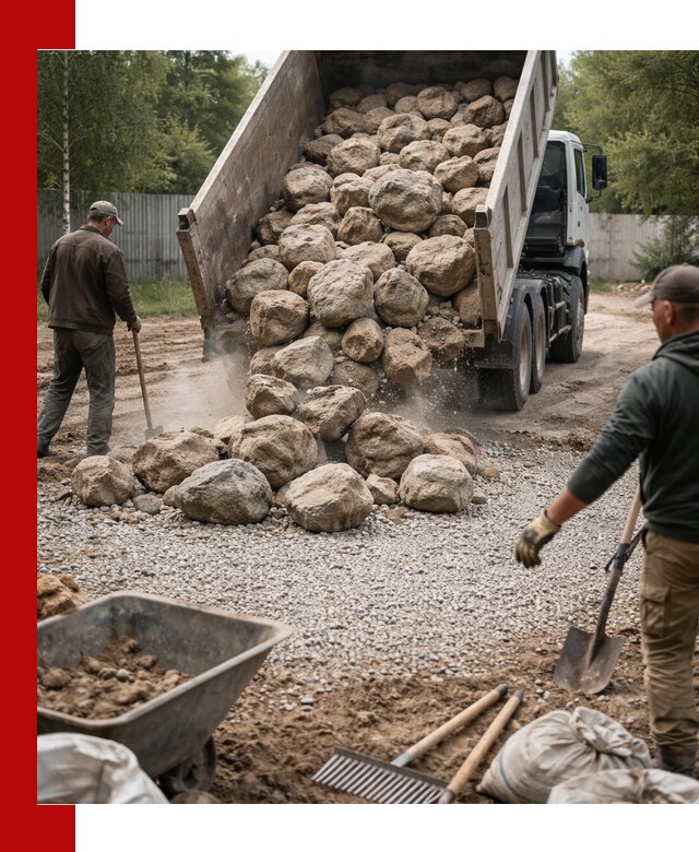 Доставка и укладка булыжника в Людинове