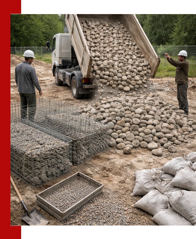 Камень для габионов фракция 70–151 в Людинове