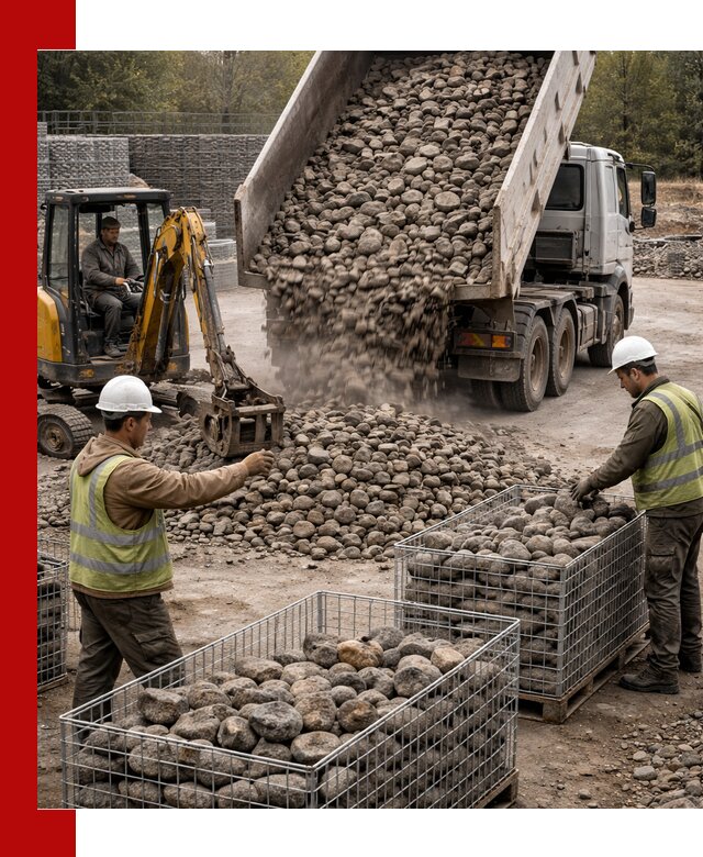 Камень для габионов фракция 100–201 в Людинове