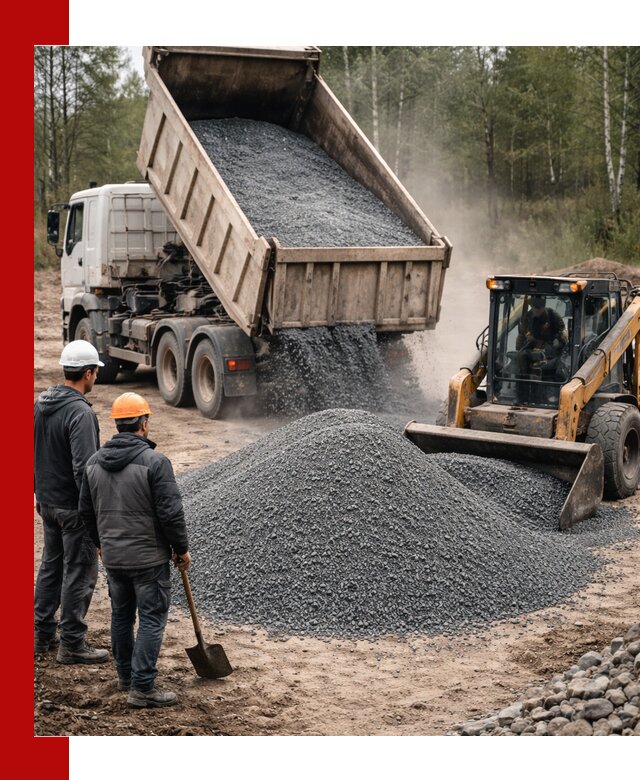 Гранитный отсев 0-5 с доставкой и разгрузкой в Людинове