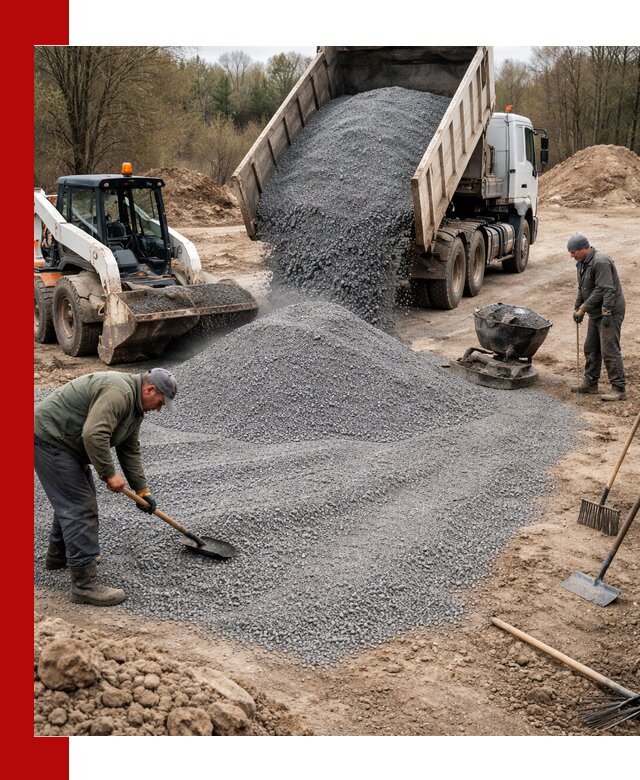 Отсев для подсыпки в Людинове — доставка и подсыпка на участок