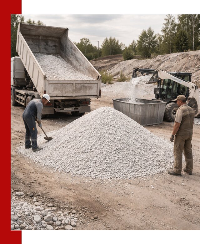 Доставка и продажа белой мраморной крошки в Людинове