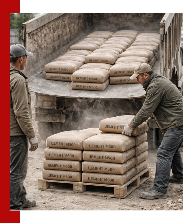 Цемент М500 с доставкой самосвалом в Людинове