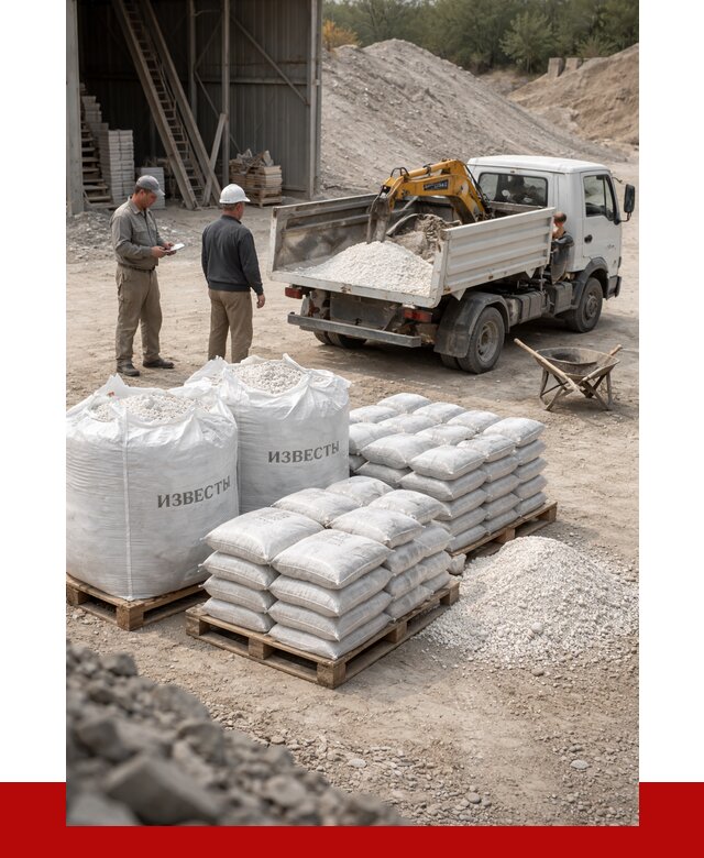 Известь строительная в Людинове с доставкой от 4275 р. | ПРОНЕРУДЛюд