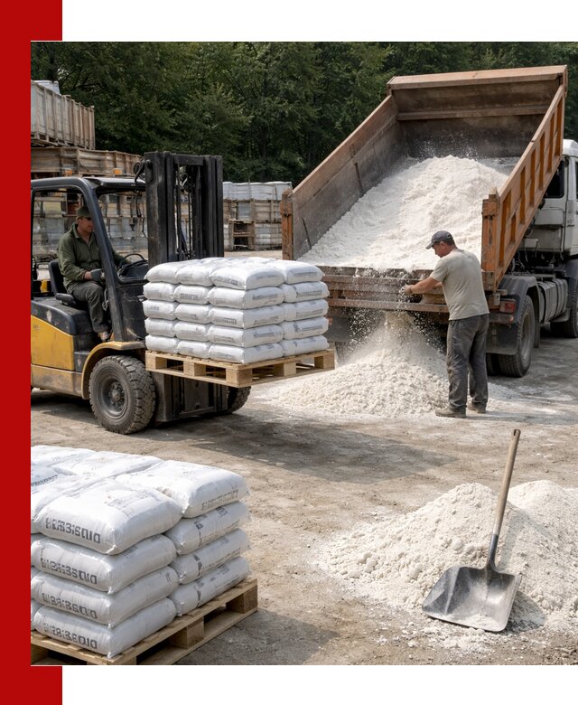Доставка строительной извести оптом и в розницу в Людинове