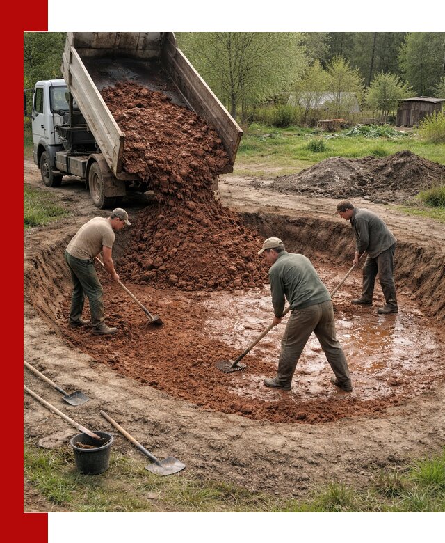 Купить качественную глину для пруда в Людинове