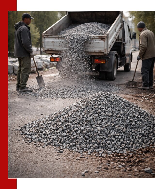 Гранитная крошка для посыпки дорог и тротуаров в Людинове