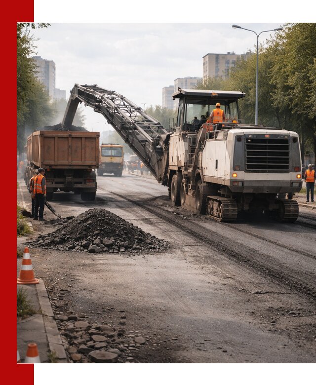 Фрезерованный асфальт в Людинове — удаление и вывоз старого покрытия