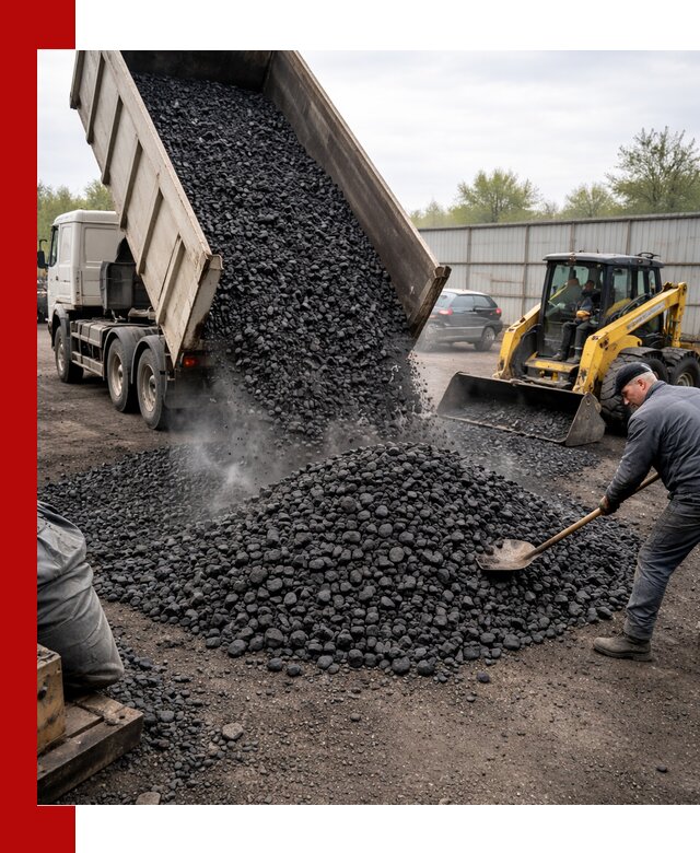 Доставка угля орех в Людинове оптом и в розницу