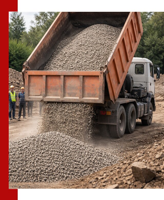 Доставка сыпучих материалов самосвалом в Людинове быстро и надежно