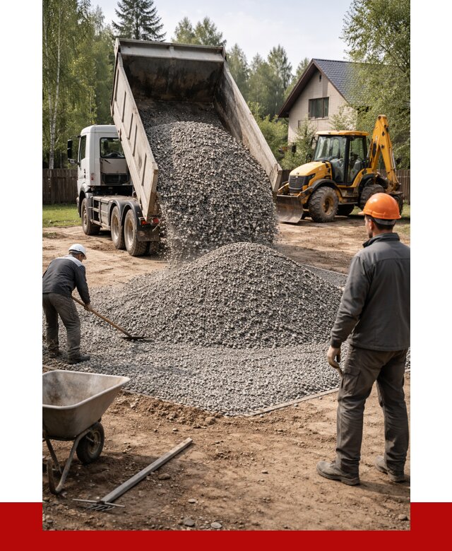 Отсыпка участка щебнем в Людинове от 6616 р. ПРОНЕРУДЛюд