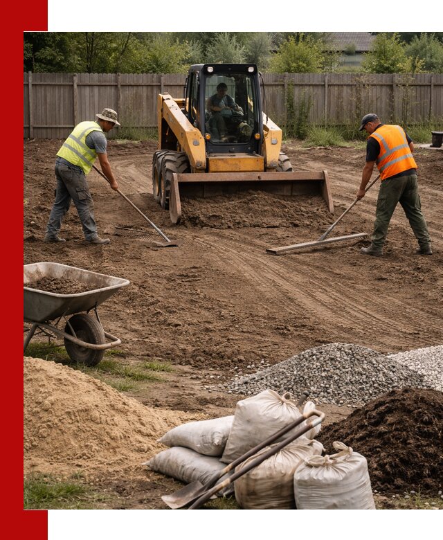 Выравнивание участка под строительство и благоустройство в Людинове