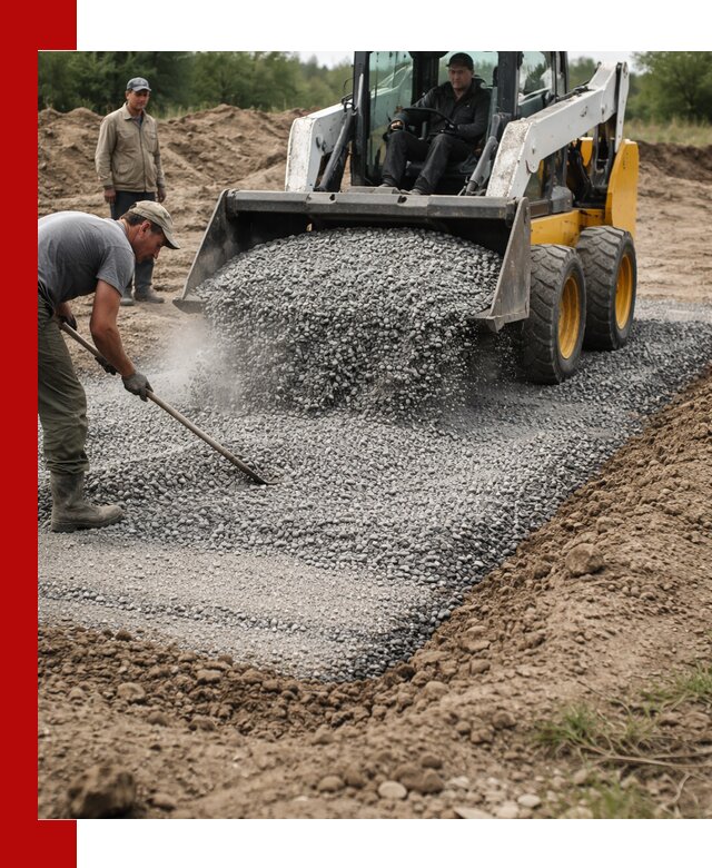 Устройство щебеночной подушки в Людинове для дорог и фундаментов